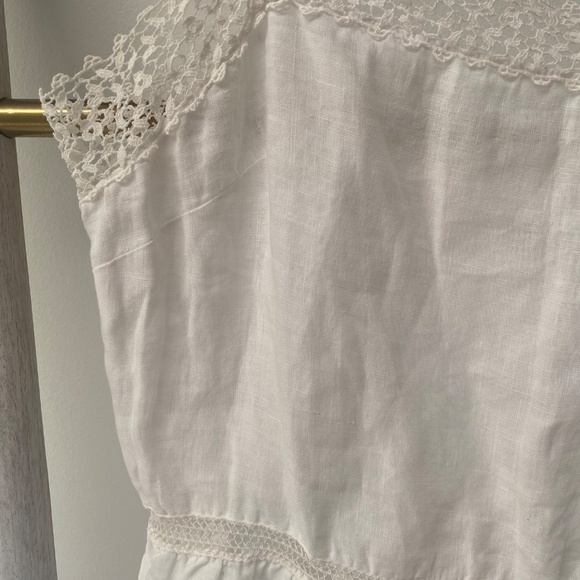 Three Dots Womens 100% Linen White Embroidered Tank Top Made in USA Size S - Picture 6 of 9